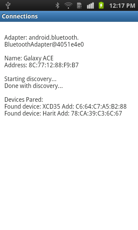 Android Bluetooth Connection Demo